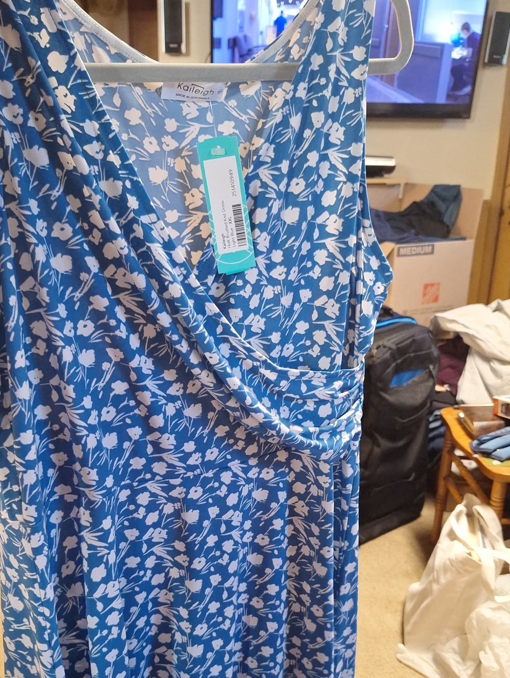 Kaileigh Holt Brushed Knit Dress Light Blue Floral